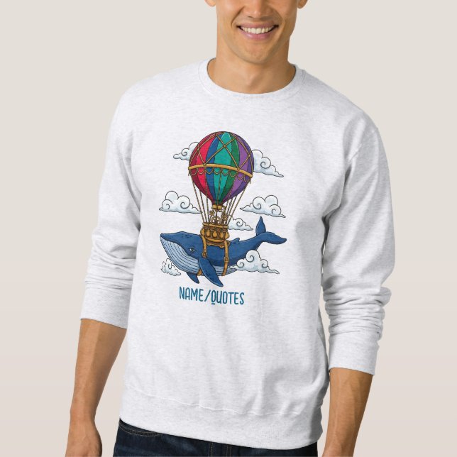 Sudadera Flying Blue Whale with Hot Air Balloon (Anverso)