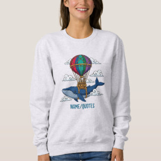 Sudadera Flying Blue Whale with Hot Air Balloon