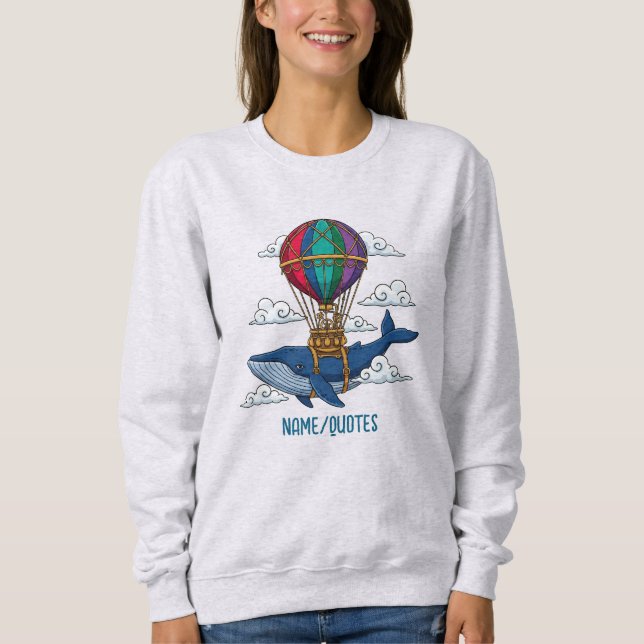Sudadera Flying Blue Whale with Hot Air Balloon (Anverso)
