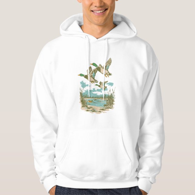 Sudadera Flying Ducks Wetland Wildlife Nature Hunting Outdo (Anverso)