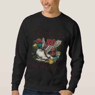 Sudadera Flying Into 100 Days of School Duck Hunting 100th 