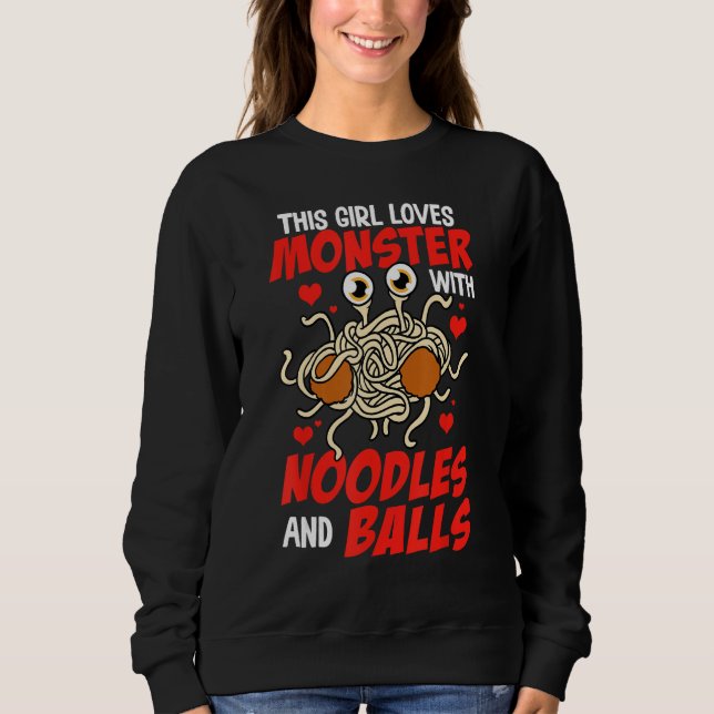 Sudadera Flying Spaghetti Monster Girl Loves Monsters Noodl (Anverso)