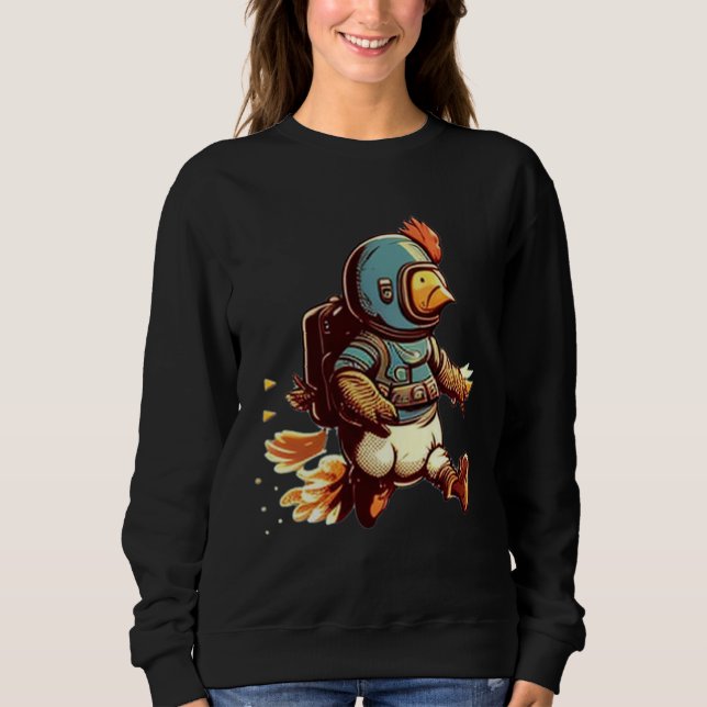 Sudadera Flying with Jet Pack  Chicken (Anverso)