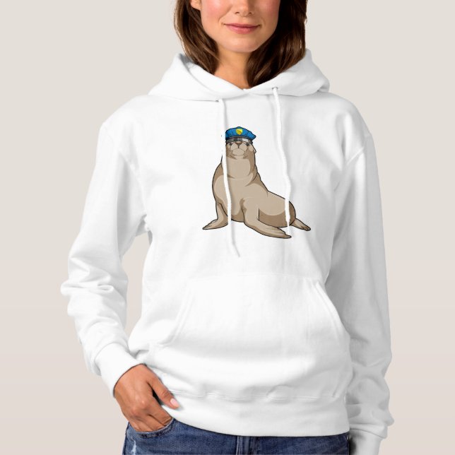 Sudadera Foca como agente de policía (Anverso)