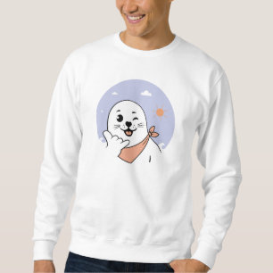 Sudadera Foca Guiñando con Pañuelo en la Cabeza Haciendo el