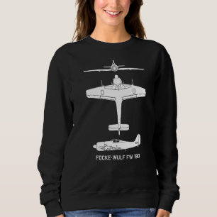 Sudadera Focke Wulf Fw 190 avión alemán de combate Ww2 Silh