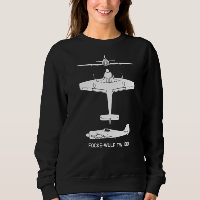 Sudadera Focke Wulf Fw 190 avión alemán de combate Ww2 Silh (Anverso)