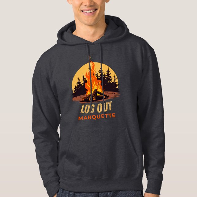 Sudadera Fogata de Marquette Michigan (Anverso)