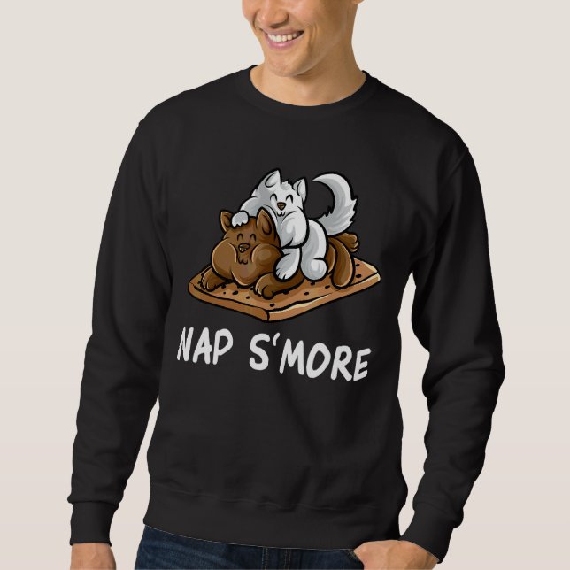 Sudadera Fogata Nap S'more Marshmallow Camper Cat Camping (Anverso)