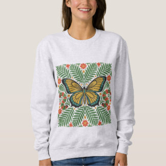Sudadera Folk Art Butterfly with Ferns 