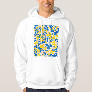 Sudadera Folklore pattern with Ukrainian flag colors