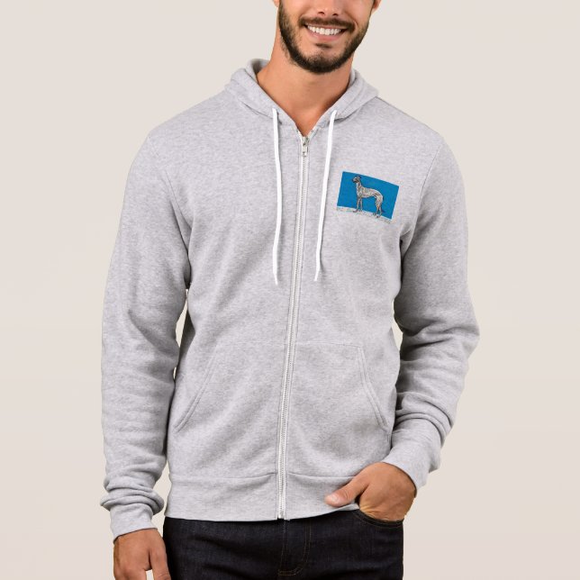 Sudadera Fondo azul de la línea negra del Ilustracion de Gr (Anverso)