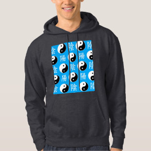 Sudadera Fondo azul Patrón chino de Yinyang