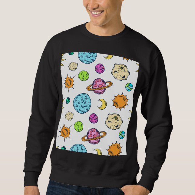 Sudadera Fondo cósmico de Doodles espaciales (Anverso)