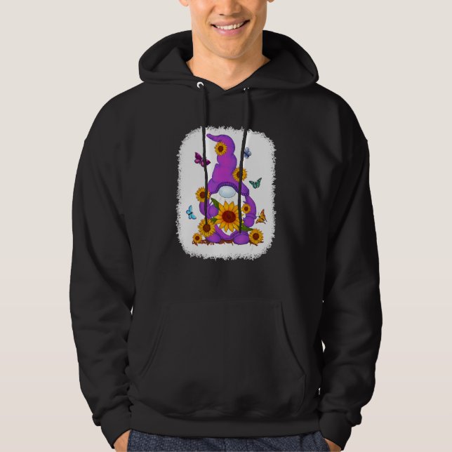 Sudadera Fondo de pintura de gnome de girasol (Anverso)