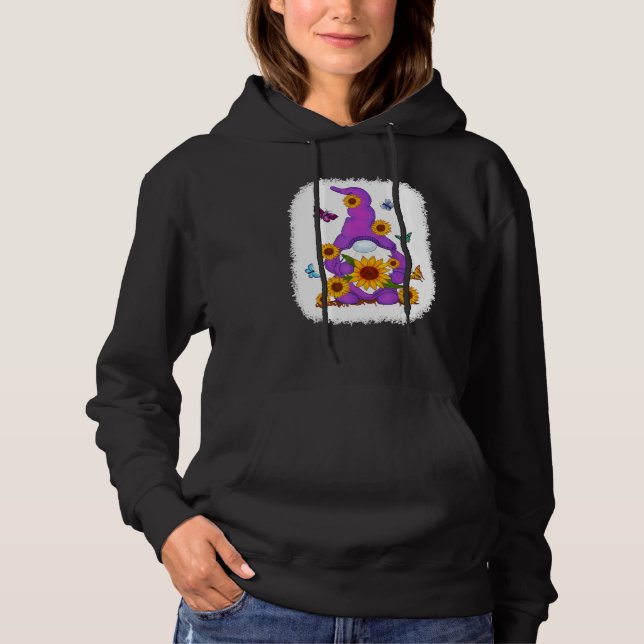 Sudadera Fondo de pintura de gnome de girasol (Anverso)