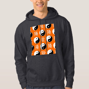 Sudadera Fondo naranja Patrón chino Yinyang