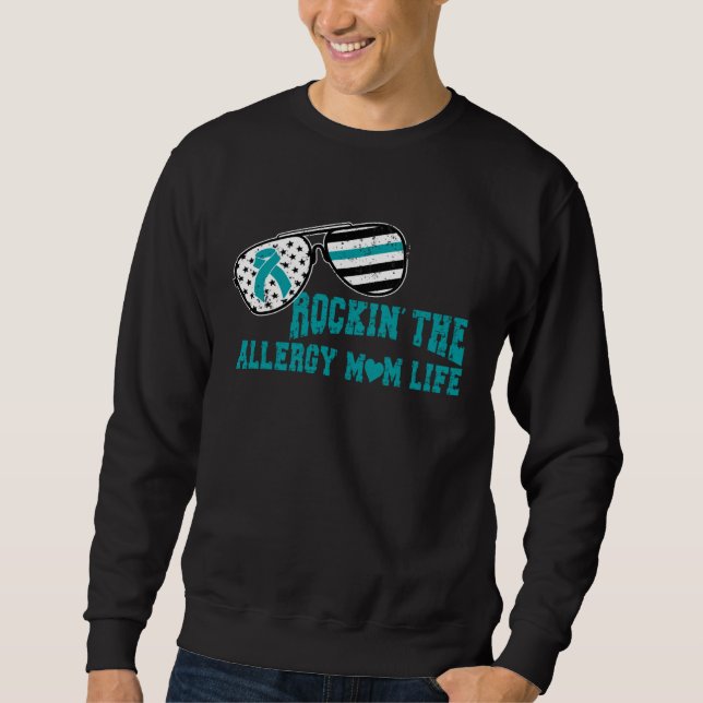 Sudadera Food Allergy Rockin Allergy MomLife Mothers Day Te (Anverso)