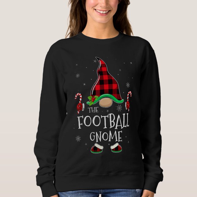 Sudadera Football Gnome Buffalo Plaid Matching Family Chris (Anverso)