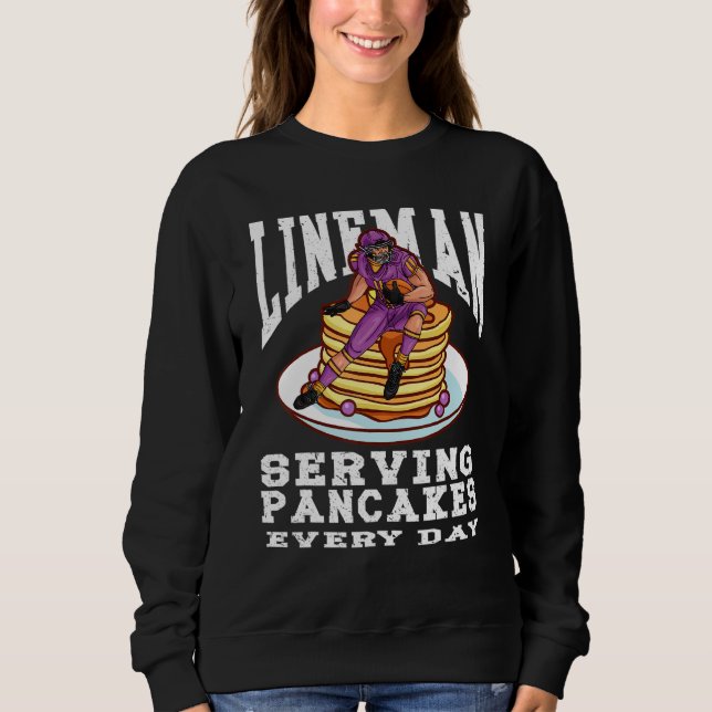 Sudadera Football Lineman Pancakes Served Every Day Offensi (Anverso)