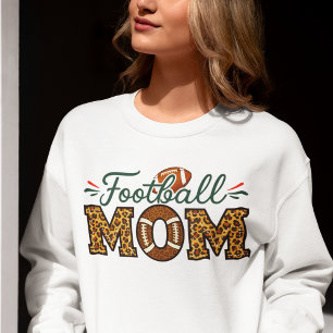 Sudadera Football Mom – Leopard Print Text