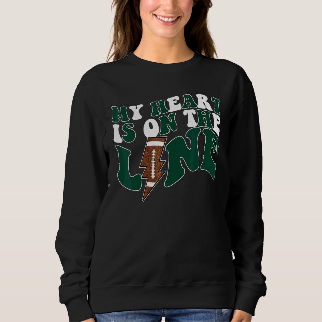 Sudadera Football My Heart Is On The Line Offensive Lineman (Anverso)