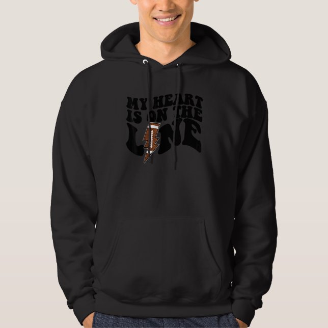 Sudadera Football My Heart Is On The Line Offensive Lineman (Anverso)