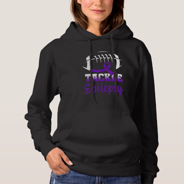 Sudadera Football Tackle Epilepsy Retro Awareness Purple Ri (Anverso)