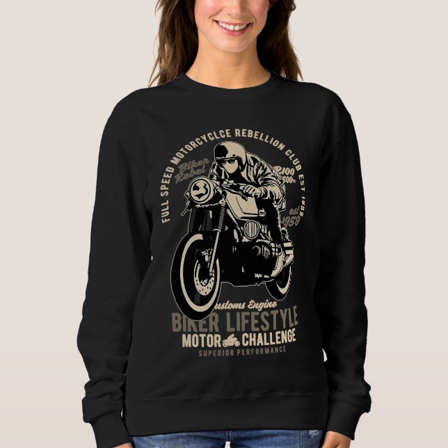 Sudadera For bikers and motorcyclists biker rebel lifestyle (Anverso)