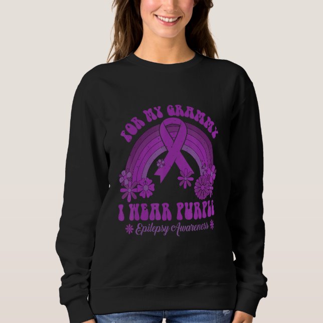 Sudadera For My Grammy I Wear Purple Epilepsy Awareness Rai (Anverso)