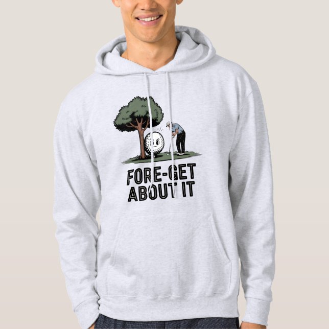 Sudadera Fore-Get About It – Funny Golf Cartoon with Tree  (Anverso)
