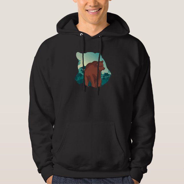 Sudadera Forest Trees Nature Animal  Outdoor Grizzly Bear (Anverso)