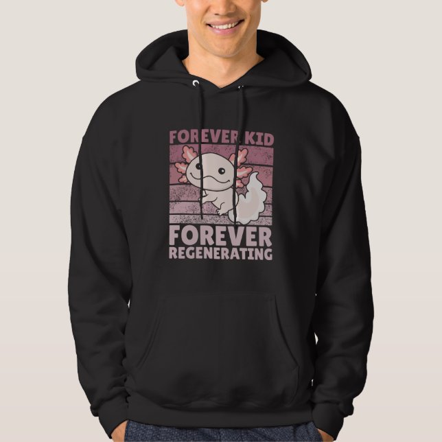 Sudadera Forever kid forever regenerating Cute Axolotl (Anverso)
