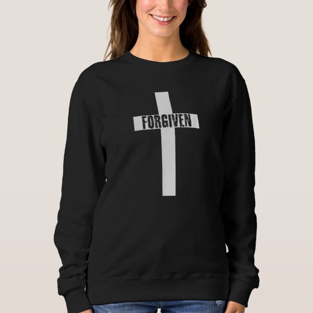 Sudadera Forgiven Cross Christian Inspirational Men Women Y (Anverso)
