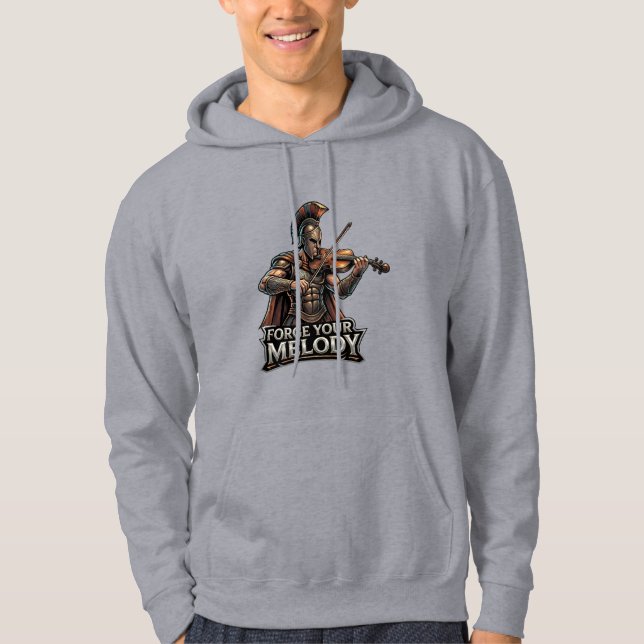 Sudadera Forja Tu Melodía – Violinista Espartano (Anverso)