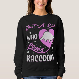Sudadera Forma cardíaca Raccoon Un Chica que ama los mapach