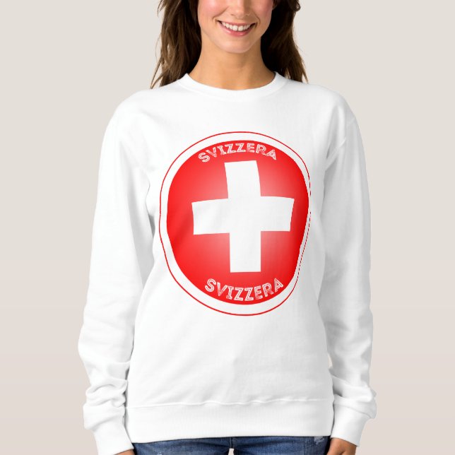 Sudadera Forma de círculo de la Cruz Svizzera Suiza (Anverso)