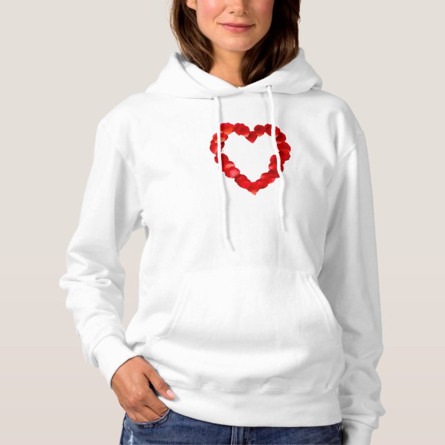 Sudadera Forma de corazón de Petal Rosa (Anverso)