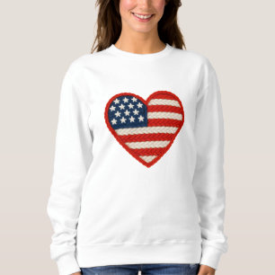 Sudadera Forma de corazón Obra de arte de la bandera estado