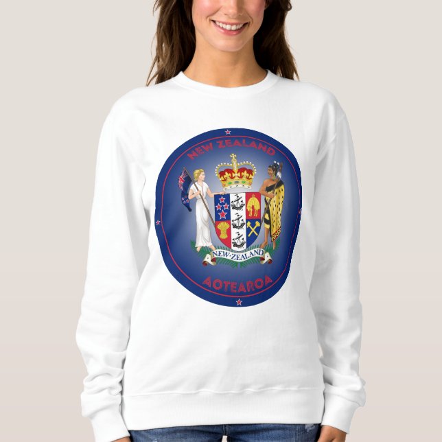 Sudadera Forma del círculo del escudo de armas de Nueva Zel (Anverso)