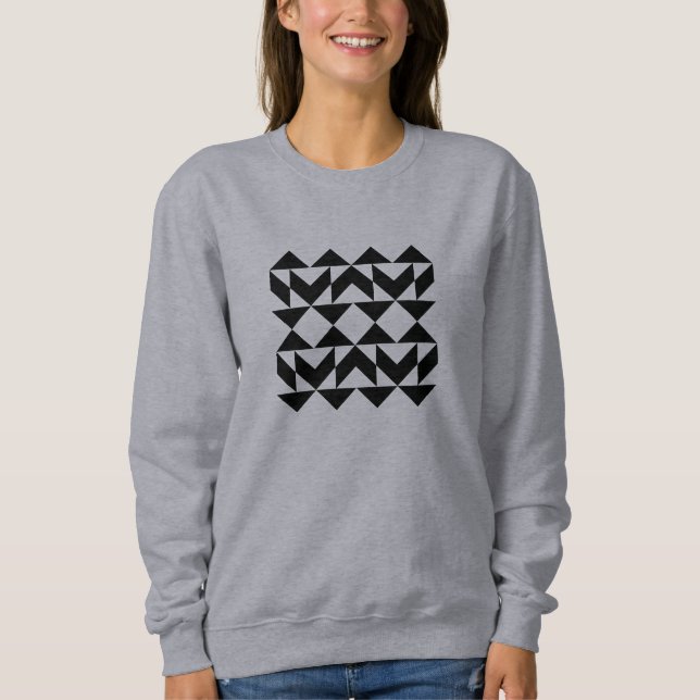 Sudadera Formas geométricas modernas Arte en blanco y negro (Anverso)