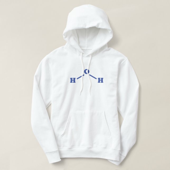 Sudadera Fórmula química molecular de agua (Diseño del anverso)