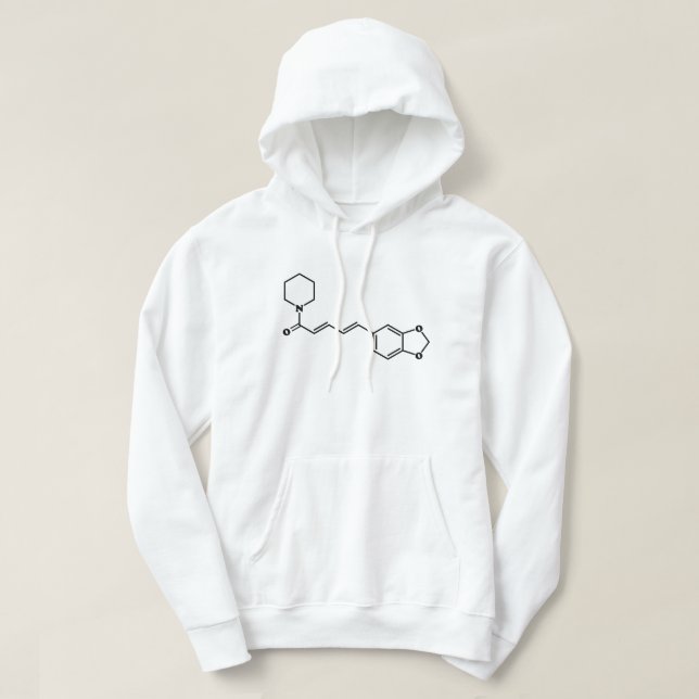 Sudadera Fórmula química molecular de pimienta negra (Diseño del anverso)