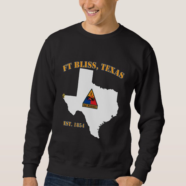 Sudadera Fort Bliss Base Militar Tx Primera División Armada (Anverso)