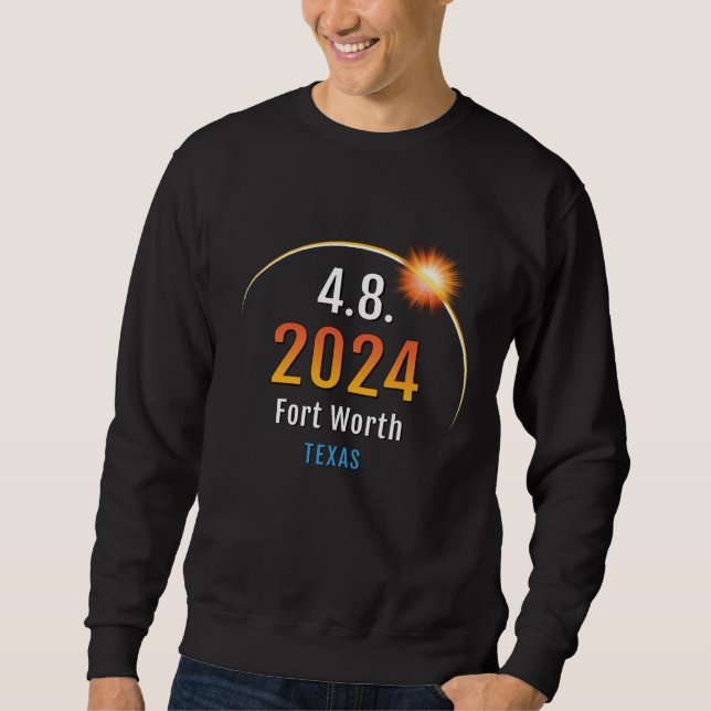 Sudadera Fort Worth Texas TX Total Solar Eclipse 2024 17 (Anverso)