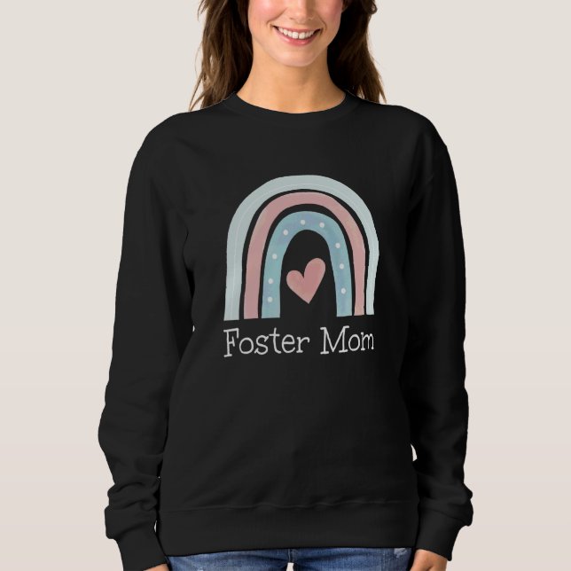 Sudadera Foster Mom Boho Rainbow Heart For Foster Mother (Anverso)