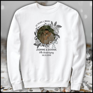 Sudadera Foto de aniversario número 10 en gris y blanco mod