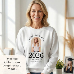 Sudadera Foto de arco Orgullosa madre de graduado de 2026