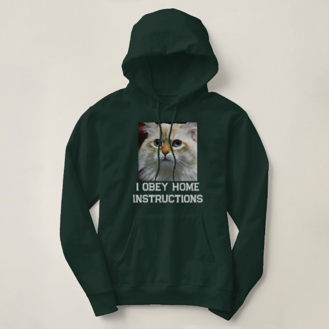 Sudadera Foto de gato mascota personalizada con texto blanc (Diseño del anverso)