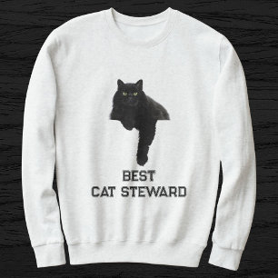 Sudadera Foto de gato negro lindo Cita divertida Mascota pe